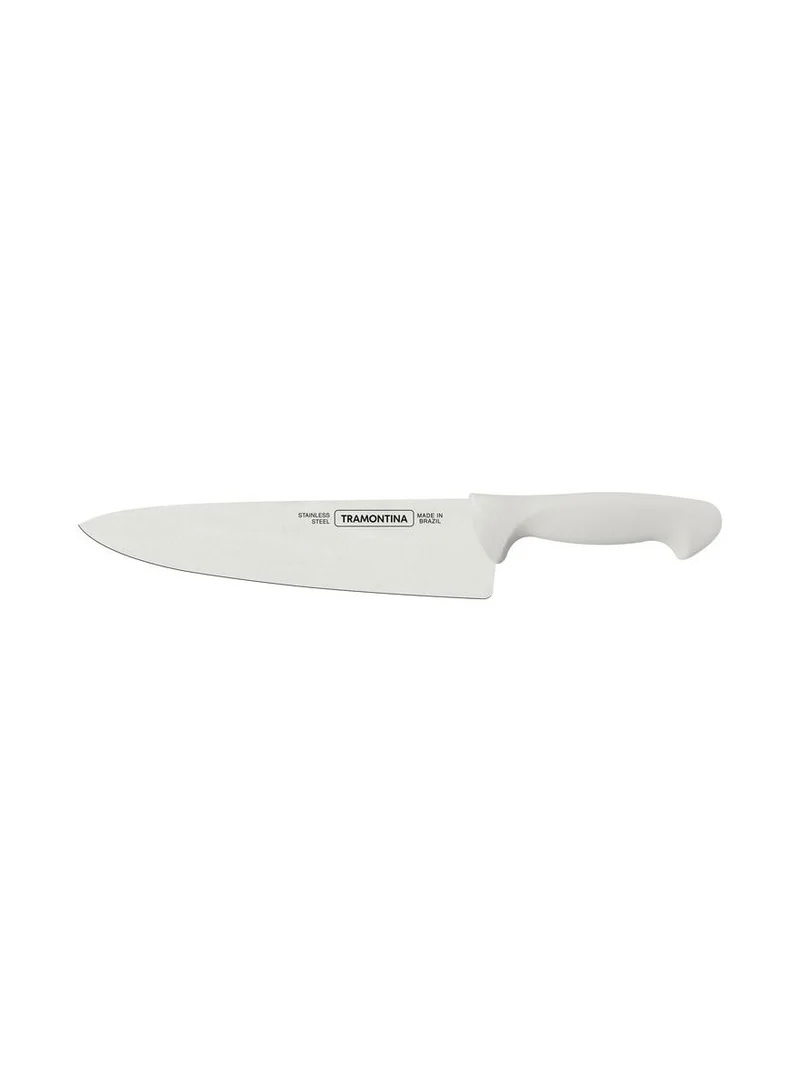 ترامونتينا Since 1911,Made in Brazil- Premium 10 Inches Chef Knife with Stainless Steel Blade and White Polypropylene Handle